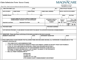Sussex County Claim Submission Form
