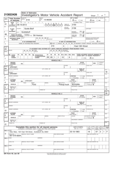 Purchase agreement for car - State of Nebraska 213022426 Investigators Motor Vehicle Accident Report Local No - scottsbluff