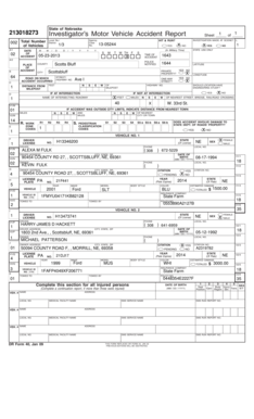 Nebraska Motor Vehicle Accident Report