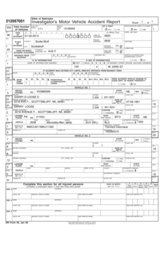 Nebraska Motor Vehicle Accident Report