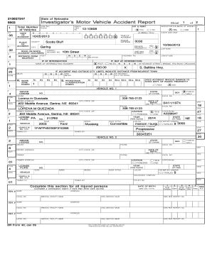 Nebraska Motor Vehicle Accident Report