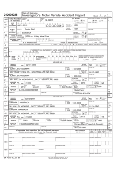 Nebraska Motor Vehicle Accident Report