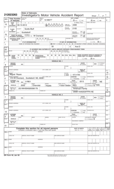 Auto purchase agreement - State of Nebraska 212023263 Investigators Motor Vehicle Accident Report Local No - scottsbluff