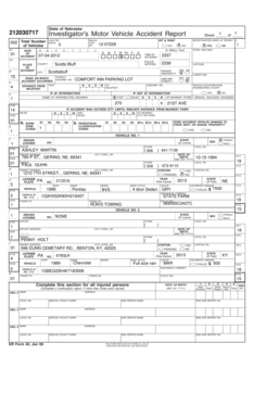 Nebraska Motor Vehicle Accident Report