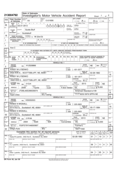 Nebraska Motor Vehicle Accident Report