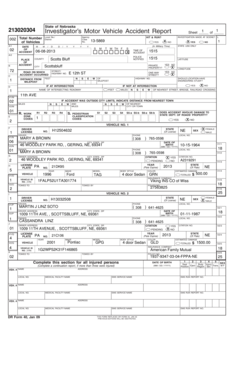 Nebraska Motor Vehicle Accident Report