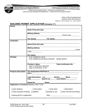 Building Permit Application