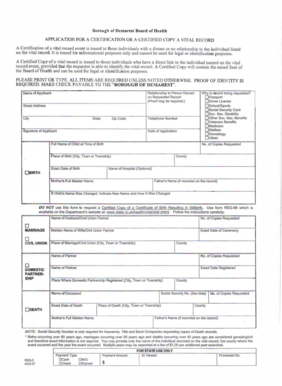 Vital Record Certification Application