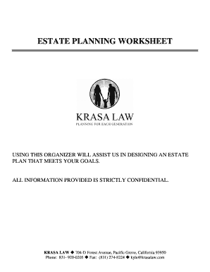 Estate Planning Worksheet