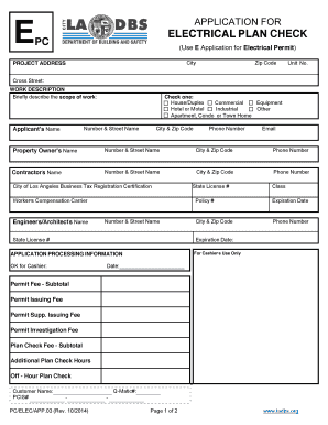 Electrical Plan Check Application