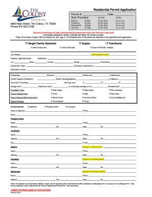 Residential Permit Application