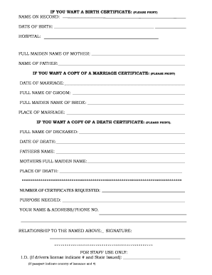 Certificate Request Form