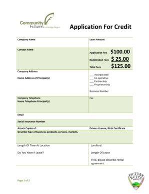 Application For Credit