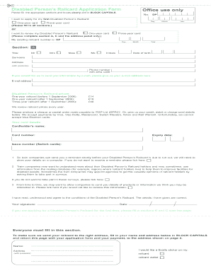 Disabled Person’s Railcard Application Form