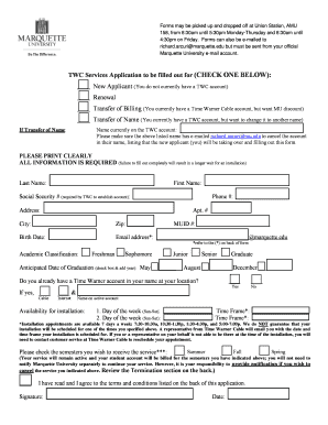 Time Warner Cable Services Application