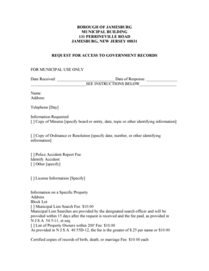 New Jersey Government Records Request Form