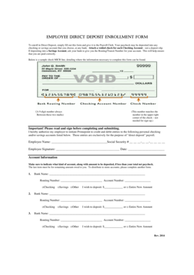 Employee Direct Deposit Enrollment Form