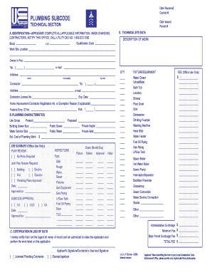 Plumbing Permit Application