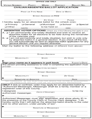 New Jersey Civilian Absentee Ballot Application