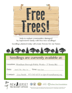Free Tree Seedling Replanting Form