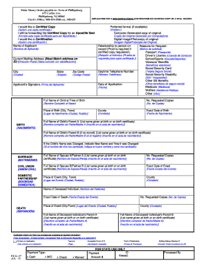 New Jersey Vital Record Application