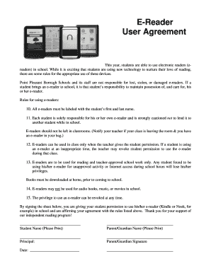 E-Reader User Agreement