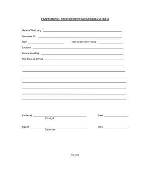 Professional Development Post-Program Form