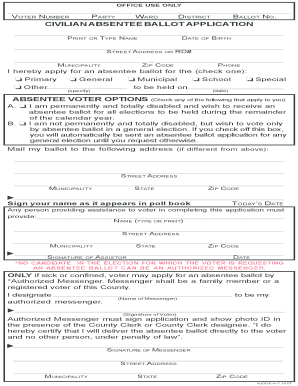 New Jersey Civilian Absentee Ballot Application