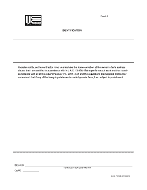 Home Elevation Contractor Certification