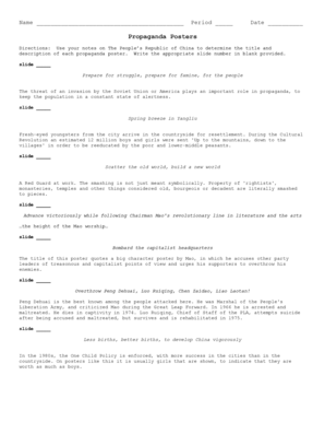 Propaganda Posters Analysis Worksheet