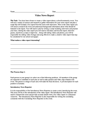 School Event Video Report Template