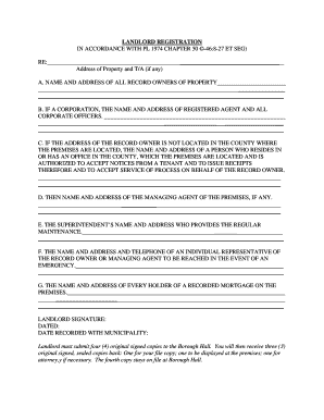 Landlord Registration Form