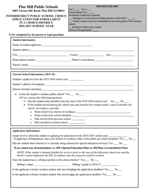 New Jersey Interdistrict Public School Choice Application