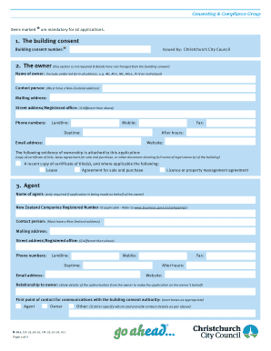 Application for Code Compliance Certificate