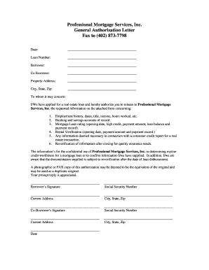 Mortgage Authorization Letter