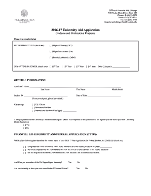 2016-17 University Aid Application
