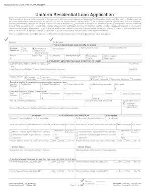 Uniform Residential Loan Application