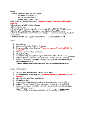 Utility Service Application Form