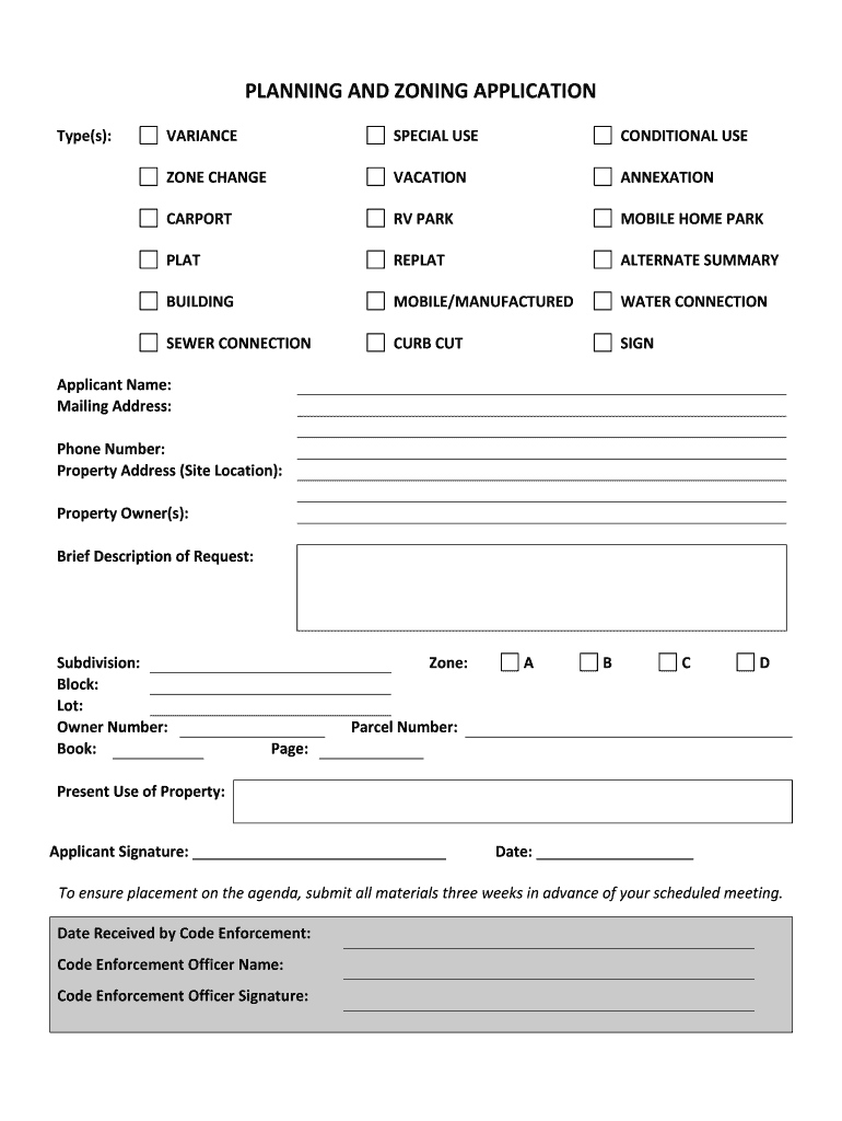 Fillable Online lovington Lovington Planning and Zoning Application Fax