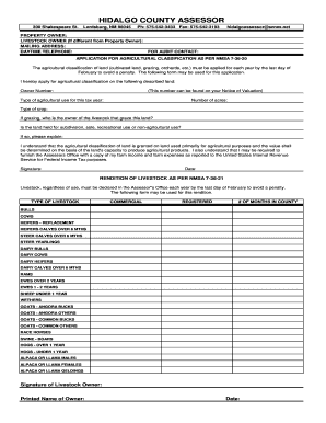Hidalgo County Agricultural Classification Application