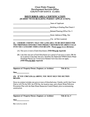 Notice of Intent for Construction Storm Water Discharge