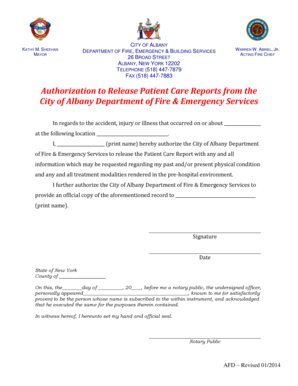 Authorization to Release Patient Care Reports