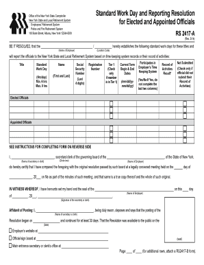 New York Standard Work Day and Reporting Resolution