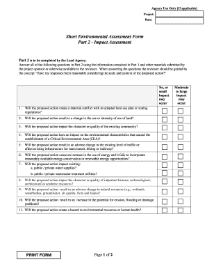 Short Environmental Assessment Form