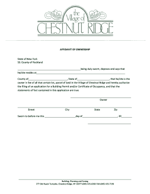 Affidavit of Ownership for Building Permit