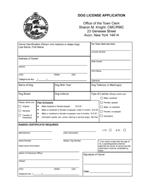 Dog License Application