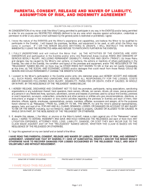 Parental Consent and Waiver of Liability