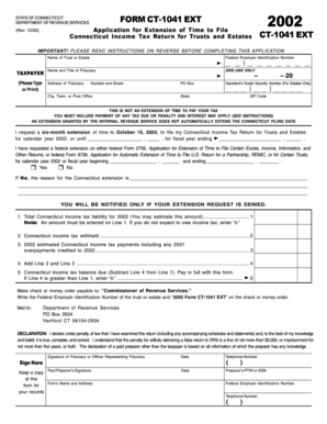 Connecticut Income Tax Extension Form CT-1041 EXT