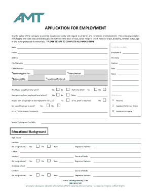 Employment Application Form