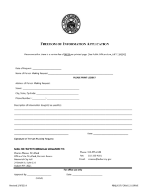 Freedom of Information Application
